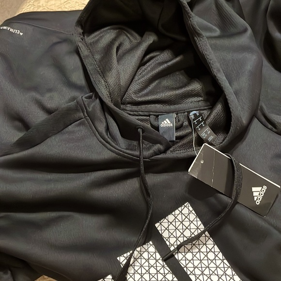 NWT Adidas black w/white Graphic BOS TI drawstring HOODIE SWEATSHIRT MensSize XL - Picture 9 of 11